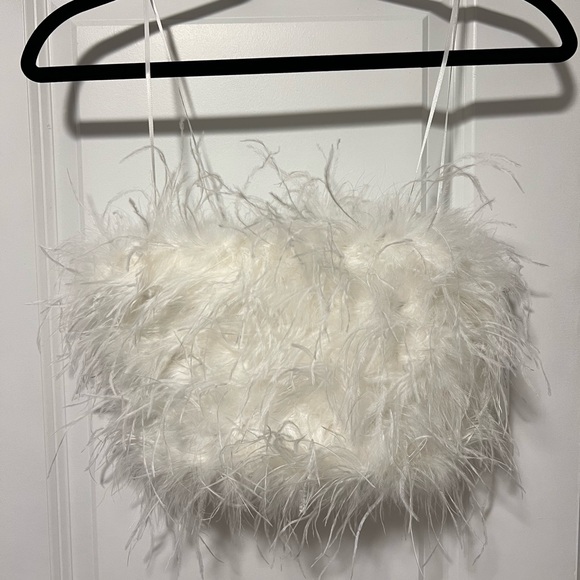 NWT ShopStarlow Blanc Type Feather Top - White M - Picture 4 of 7